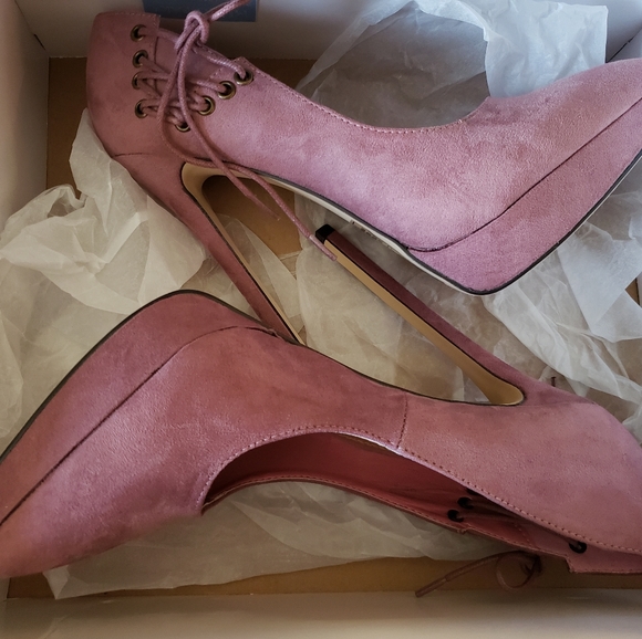 Brand New Izabella Rue Rosy Faux Suede lace heel - Picture 3 of 16